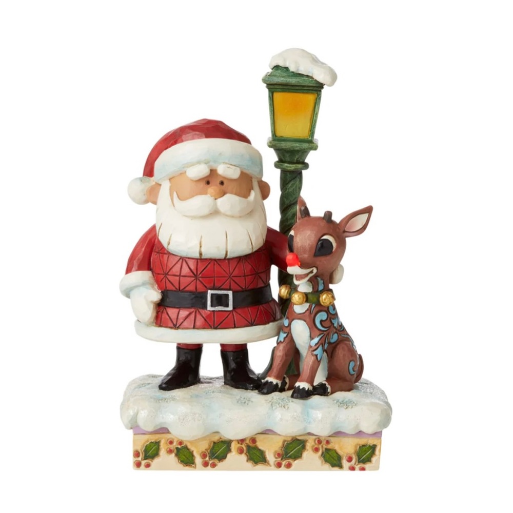 AUTHENTIC JIM SHORE RUDOLPH & SANTA FIGURINE